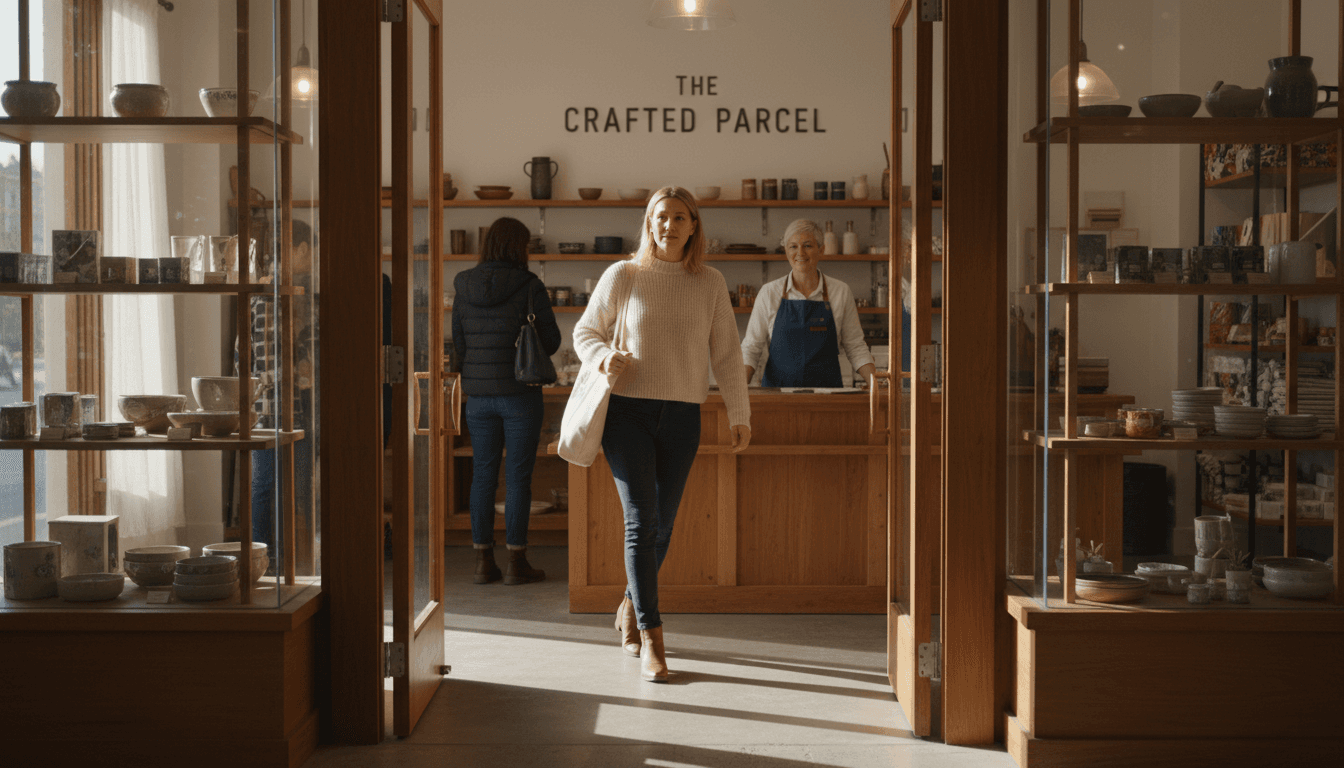 Mystery shopper entering a retail store for evaluation