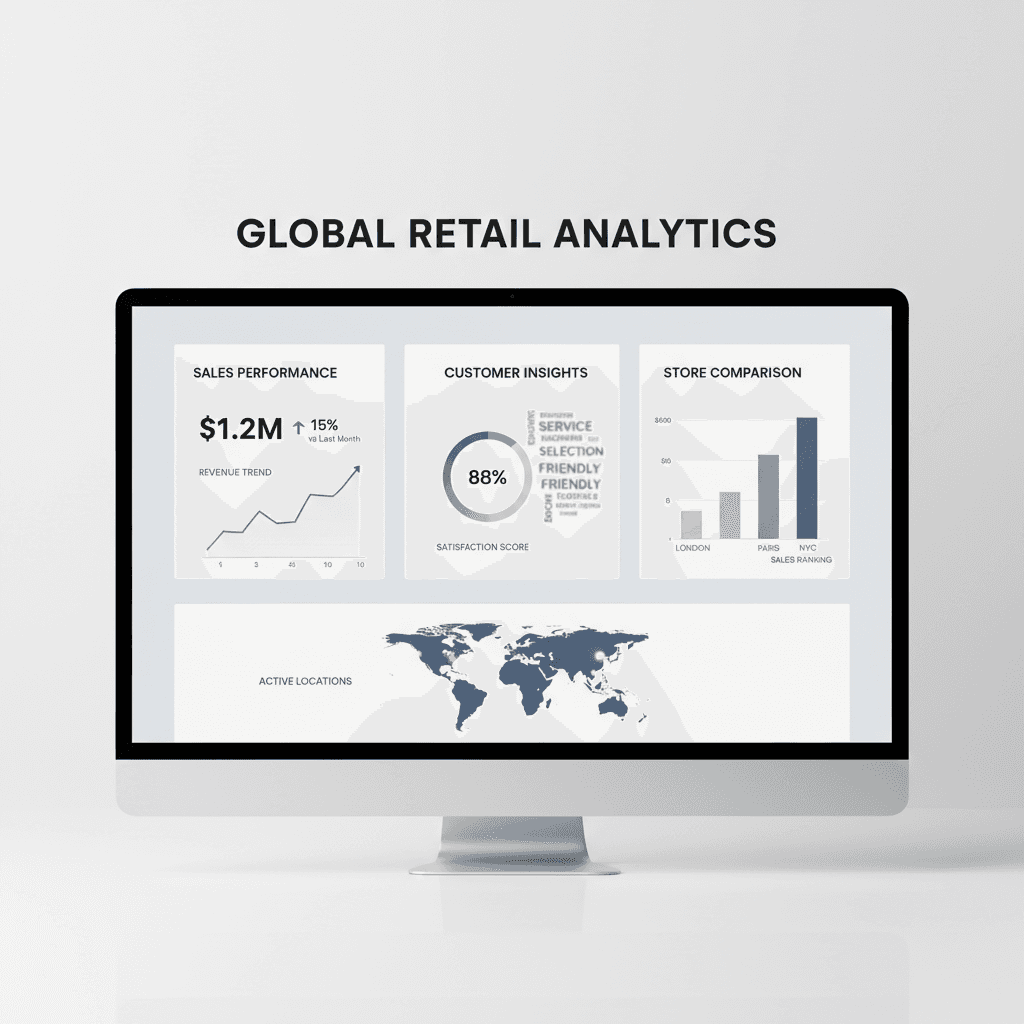 Multi-location performance tracking dashboard for retail chains